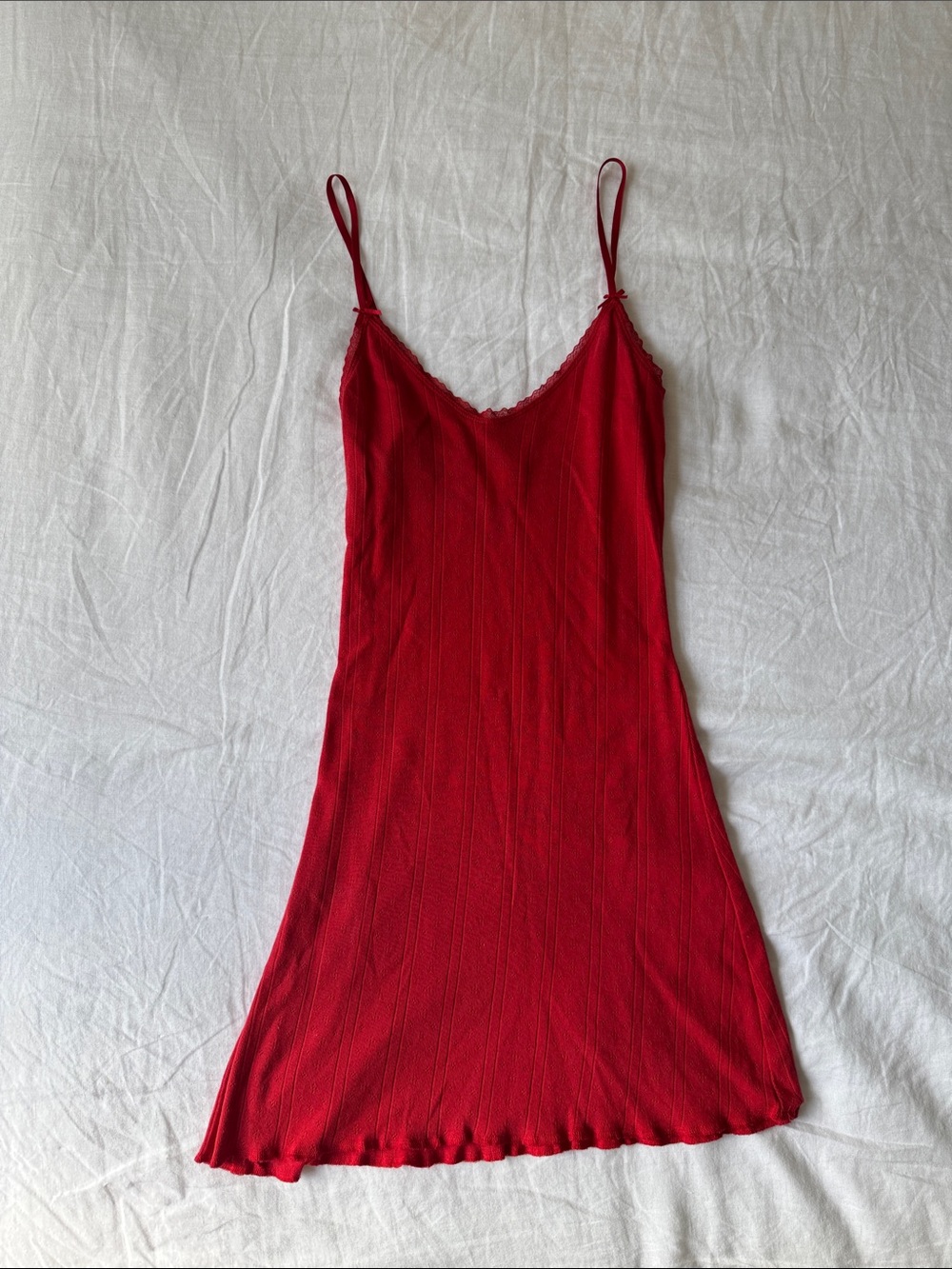 Cou Cou Intimates The Cami Slip Dress in Cherry Red